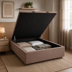 Base Box Baú Casal Cristalflex 138x188x46cm Marrom SE