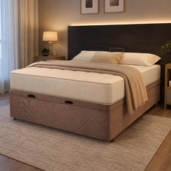 Base Box Baú Casal Cristalflex 138x188x46cm Marrom SE