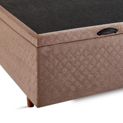Base Box Baú Casal Cristalflex 138x188x46cm Marrom SE