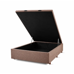 Base Box Baú Casal Cristalflex 138x188x46cm Marrom SE