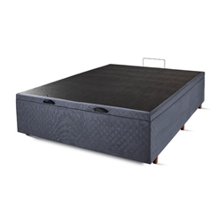 Base Box Baú Casal Cristalflex 138x188x46cm Cinza Chumbo SE