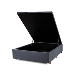 Base Box Baú Casal Cristalflex 138x188x46cm Cinza Chumbo SE
