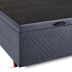Base Box Baú Casal Cristalflex 138x188x46cm Cinza Chumbo SE