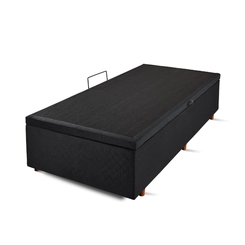 Base Box Baú Solteiro Cristalflex 88x188x46cm Preto SE