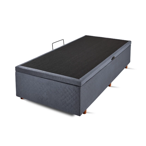 Base Box Baú Solteiro Cristalflex 88x188x46cm Cinza Chumbo SE