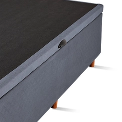 Base Box Baú Solteiro Cristalflex 88x188x46cm Cinza Chumbo SE