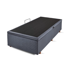 Base Box Baú Solteiro Cristalflex 88x188x46cm Cinza Chumbo SE