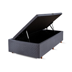 Base Box Baú Solteiro Cristalflex 88x188x46cm Cinza Chumbo SE