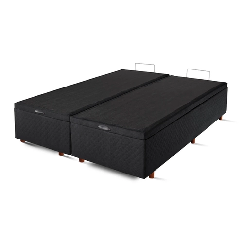 Base Box Baú Queen Size Cristalflex 158x198x46cm Preto SE