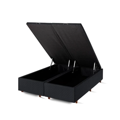 Base Box Baú Queen Size Cristalflex 158x198x46cm Preto SE