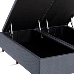 Base Box Baú Queen Size Cristalflex 158x198x46cm Cinza Chumbo SE