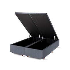 Base Box Baú Queen Size Cristalflex 158x198x46cm Cinza Chumbo SE