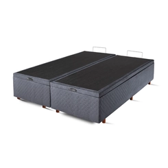 Base Box Baú King Size Cristalflex 193x203x46cm Cinza Chumbo SE