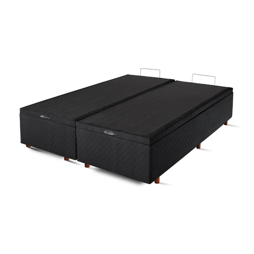 Base Box Baú King Size Cristalflex 193x203x46cm Preto SE