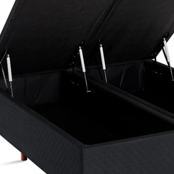 Base Box Baú King Size Cristalflex 193x203x46cm Preto SE