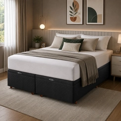 Base Box Baú King Size Cristalflex 193x203x46cm Preto SE
