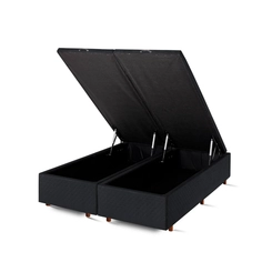 Base Box Baú King Size Cristalflex 193x203x46cm Preto SE