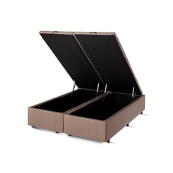 Base Box Baú King Size Cristalflex 193x203x46cm Marrom SE