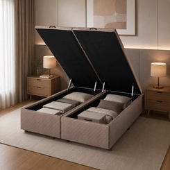 Base Box Baú King Size Cristalflex 193x203x46cm Marrom SE