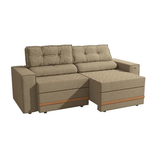 Sofá Retrátil 2 Lugares 226cm Kappesberg Havana S232-2-A085 Areia SE