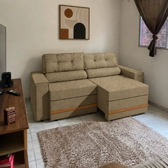 Sofá Retrátil 2 Lugares 226cm Kappesberg Havana S232-2-A085 Areia SE