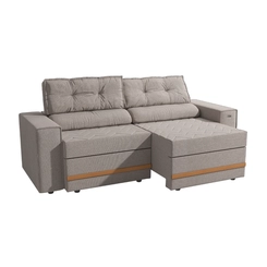 Sofá Retrátil 2 Lugares 226cm Kappesberg Havana S232-2-A077 Gelo SE