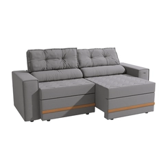 Sofá Retrátil 2 Lugares 226cm Kappesberg Havana S232-2-A050 Titânio SE