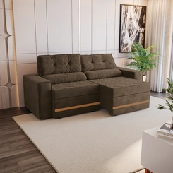 Sofá Retrátil 2 Lugares 226cm Kappesberg Havana S232-2-A033 Marrom SE