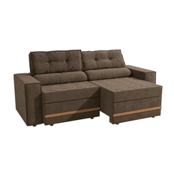 Sofá Retrátil 2 Lugares 226cm Kappesberg Havana S232-2-A033 Marrom SE