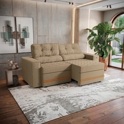 Sofá Retrátil 2 Lugares 206cm Kappesberg Havana S231-2-A085 Areia SE