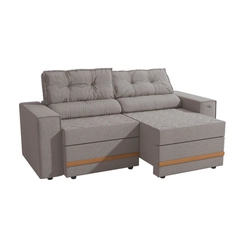 Sofá Retrátil 2 Lugares 206cm Kappesberg Havana S231-2-A077 Gelo SE