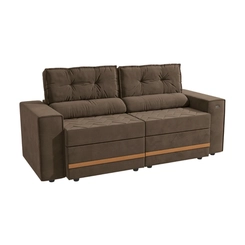 Sofá Retrátil 2 Lugares 206cm Kappesberg Havana S231-2-A033 Marrom SE