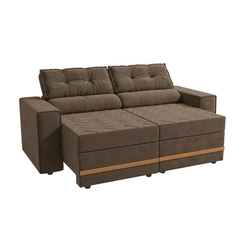 Sofá Retrátil 2 Lugares 206cm Kappesberg Havana S231-2-A033 Marrom SE