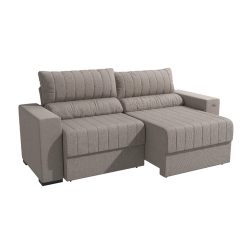 Sofá Retrátil 2 Lugares 235cm Kappesberg Piero S230-2-A077 Gelo SE