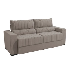 Sofá Retrátil 2 Lugares 235cm Kappesberg Piero S230-2-A027 Cinza Claro SE