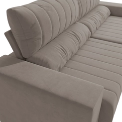 Sofá Retrátil 2 Lugares 235cm Kappesberg Piero S230-2-A027 Cinza Claro SE