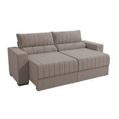 Sofá Retrátil 2 Lugares 235cm Kappesberg Piero S230-2-A027 Cinza Claro SE