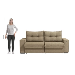 Sofá Retrátil 2 Lugares 235cm Kappesberg Dorian S229-2-A085 Areia SE