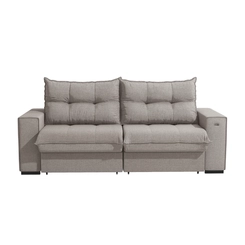 Sofá Retrátil 2 Lugares 235cm Kappesberg Dorian S229-2-A077 Gelo SE