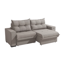 Sofá Retrátil 2 Lugares 235cm Kappesberg Dorian S229-2-A077 Gelo SE