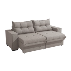 Sofá Retrátil 2 Lugares 235cm Kappesberg Dorian S229-2-A077 Gelo SE