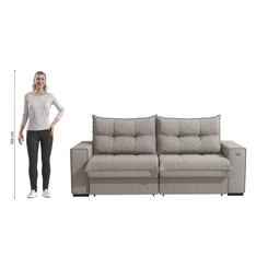 Sofá Retrátil 2 Lugares 235cm Kappesberg Dorian S229-2-A077 Gelo SE