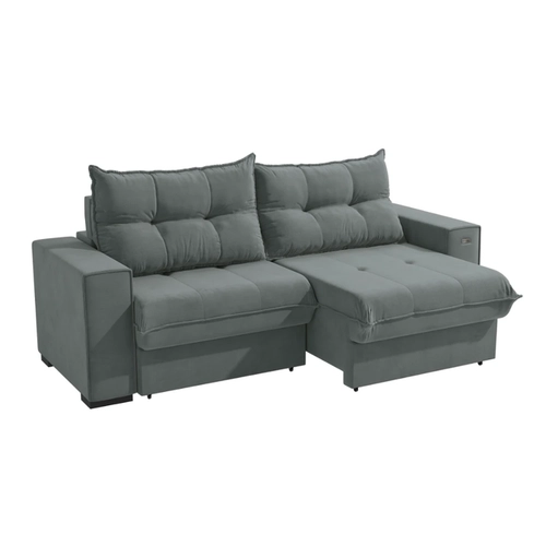 Sofá Retrátil 2 Lugares 235cm Kappesberg Dorian S229-2-A050 Titânio SE