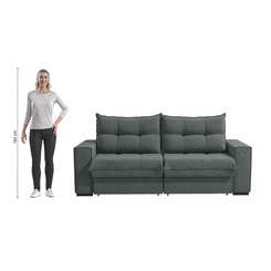 Sofá Retrátil 2 Lugares 235cm Kappesberg Dorian S229-2-A050 Titânio SE