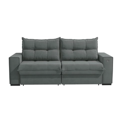 Sofá Retrátil 2 Lugares 235cm Kappesberg Dorian S229-2-A050 Titânio SE