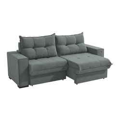 Sofá Retrátil 2 Lugares 235cm Kappesberg Dorian S229-2-A050 Titânio SE