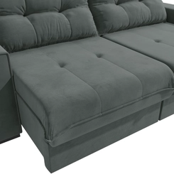 Sofá Retrátil 2 Lugares 235cm Kappesberg Dorian S229-2-A050 Titânio SE