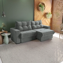 Sofá Retrátil 2 Lugares 235cm Kappesberg Dorian S229-2-A050 Titânio SE