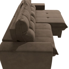 Sofá Retrátil 2 Lugares 235cm Kappesberg Dorian S229-2-A033 Marrom SE