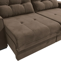 Sofá Retrátil 2 Lugares 235cm Kappesberg Dorian S229-2-A033 Marrom SE